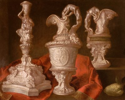 Still Life with Silver Candlestick by Meiffren Comte
